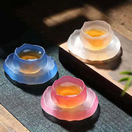 First Snow Coloured Glaze Transparent Teacup Coffee Cup - BOOST TOYS