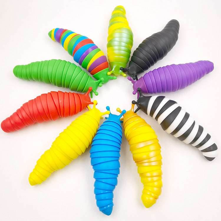 Fidget Slug 3D Printed Articulated Sticky Stretch - BOOST TOYS