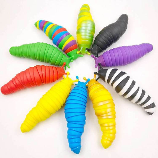 Fidget Slug 3D Printed Articulated Sticky Stretch - BOOST TOYS