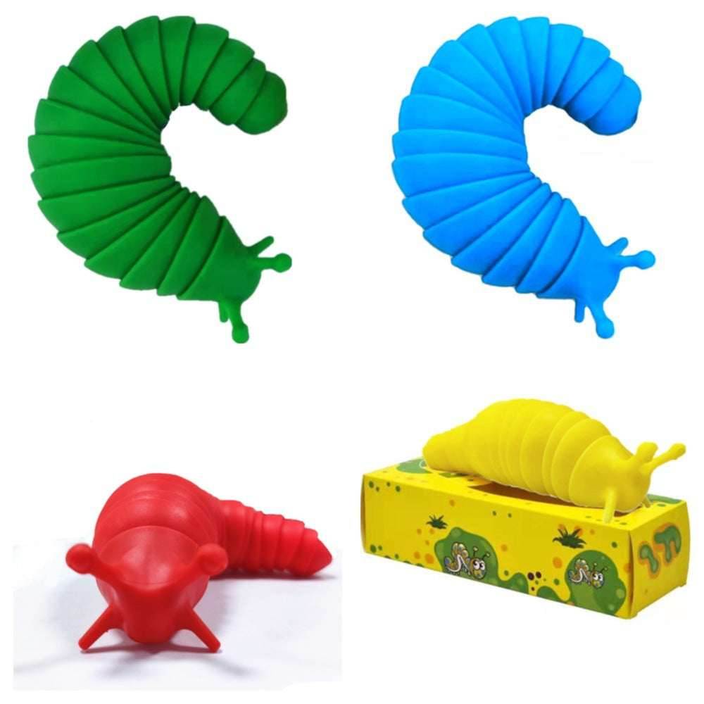 Fidget Slug 3D Printed Articulated Sticky Stretch - BOOST TOYS
