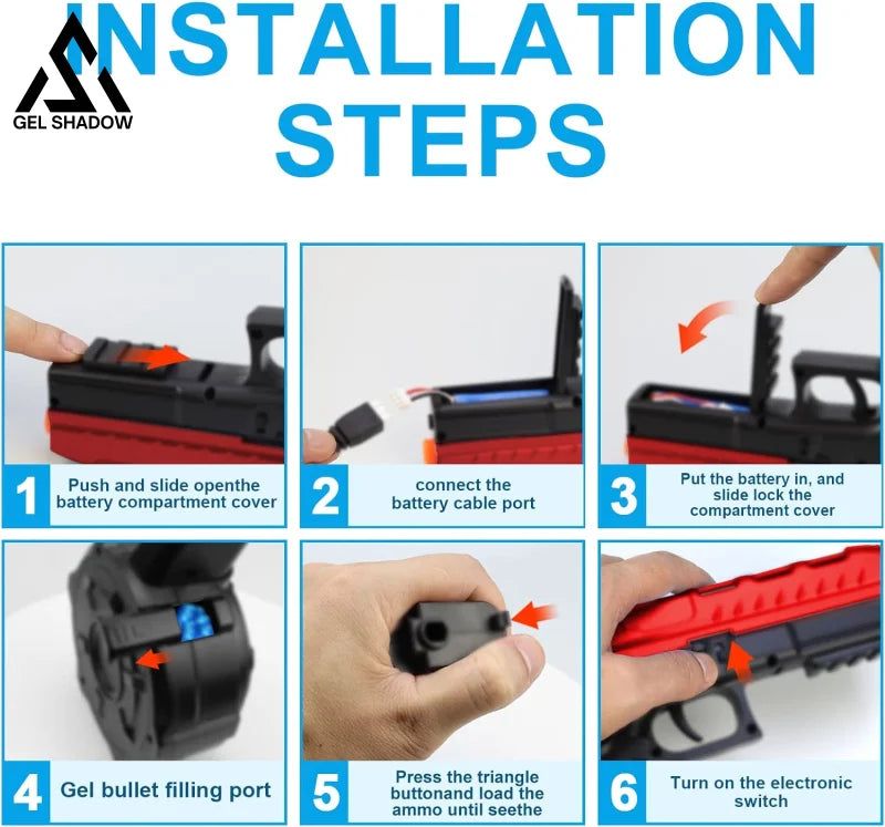 Gle 817 Glock Toy Gel Ball Blaster With Drum